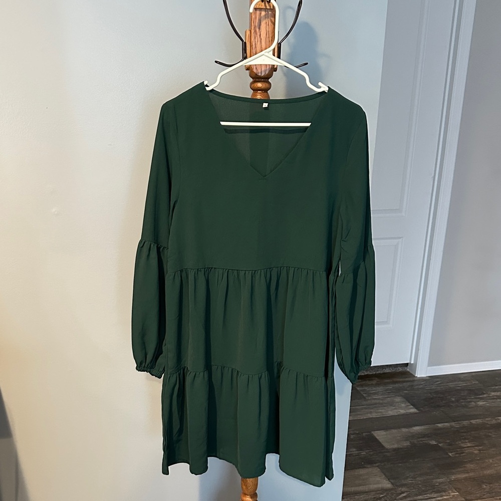 Green Long Sleeve Women's Dress